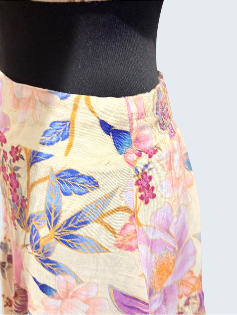 FARM Rio Pink Floral Maxi Skirt with Navy Border - Picture 4 of 13